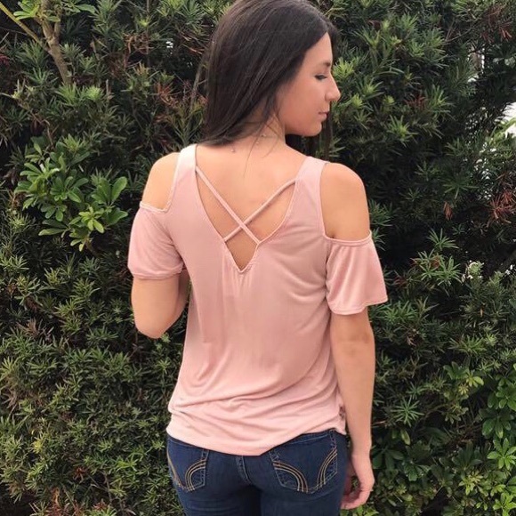Hummingbird Tops - Hummingbird - Crisscross Back Cold Shoulder Top